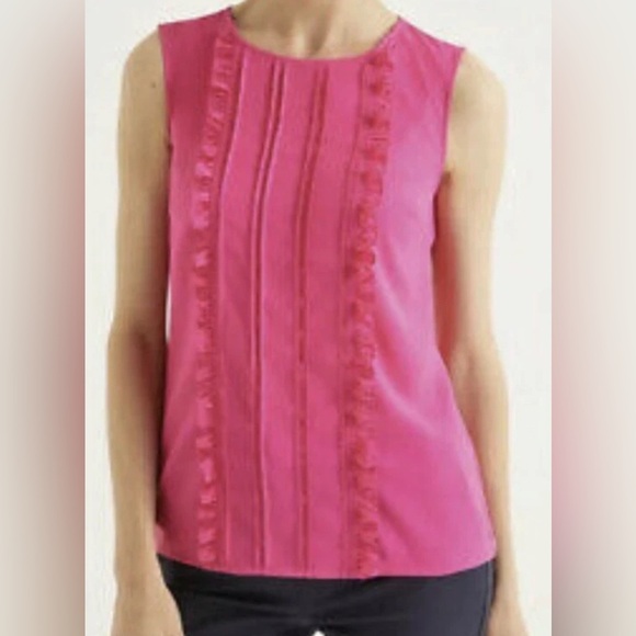 Boden Tops - Boden Womens Sleeveless Penny Top Party Pink Ruffle Size 2 NEW. 175